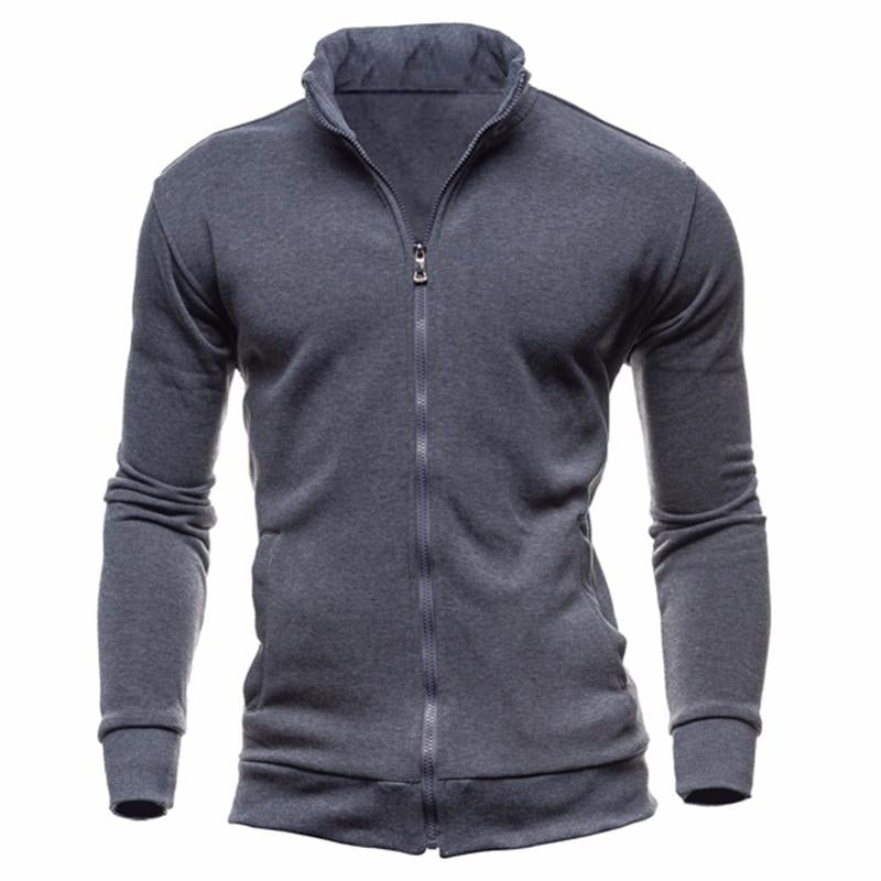 Mens Zipper Stand Collar Sports Sweatshirt 84607646X