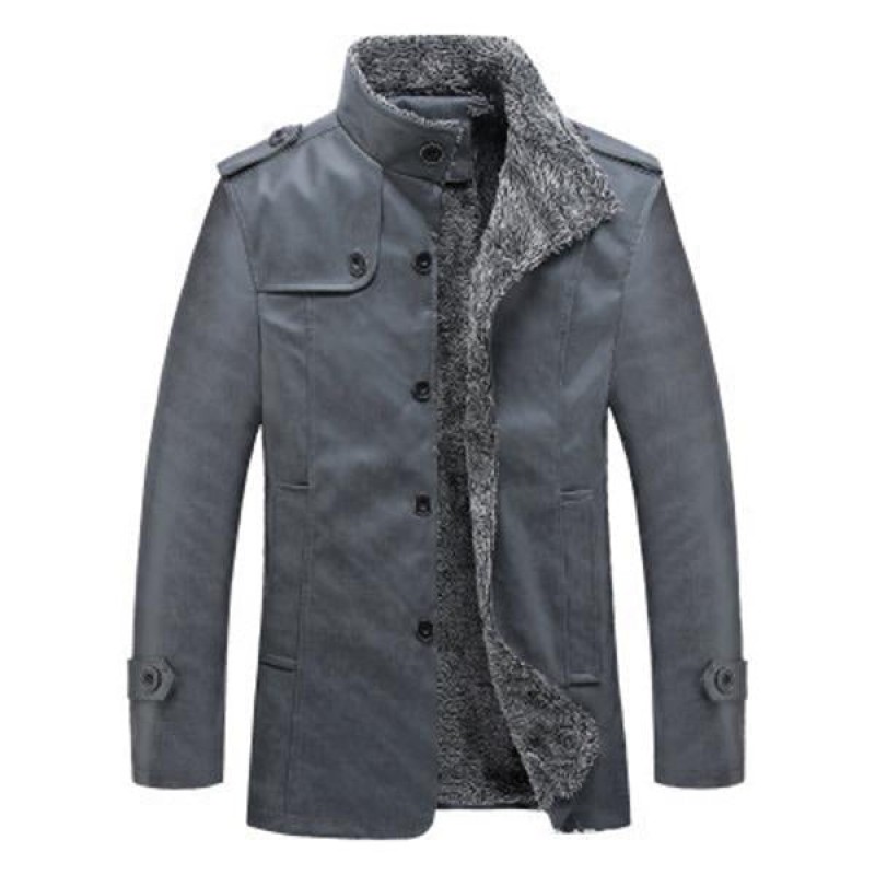 Mens Vintage Fleece Thick Leather Jacket 31212314M