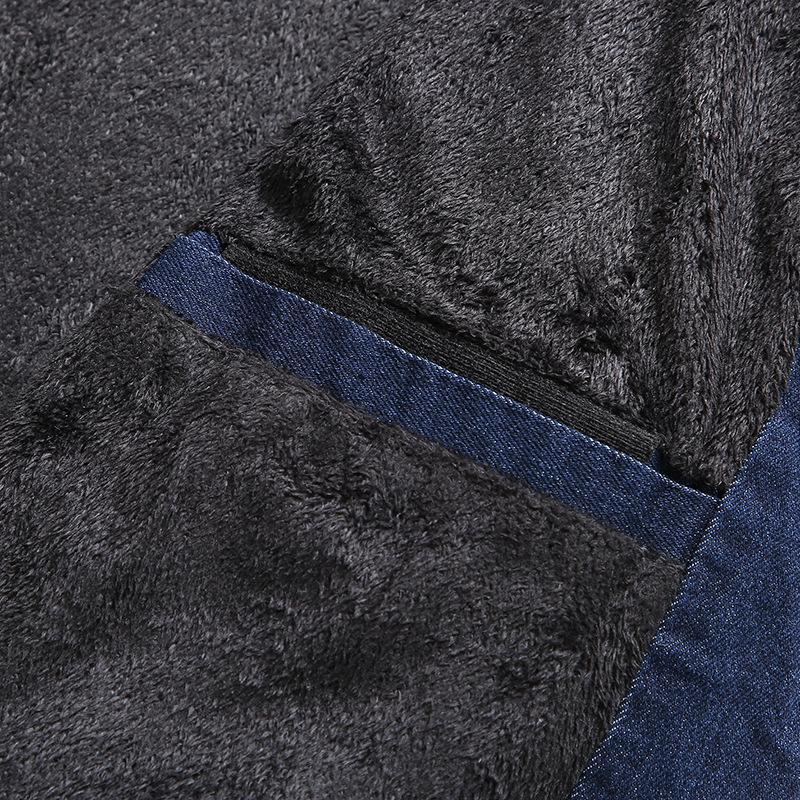 Mens Vintage Stand Collar Stretch Wash Denim Jacket 61904666M