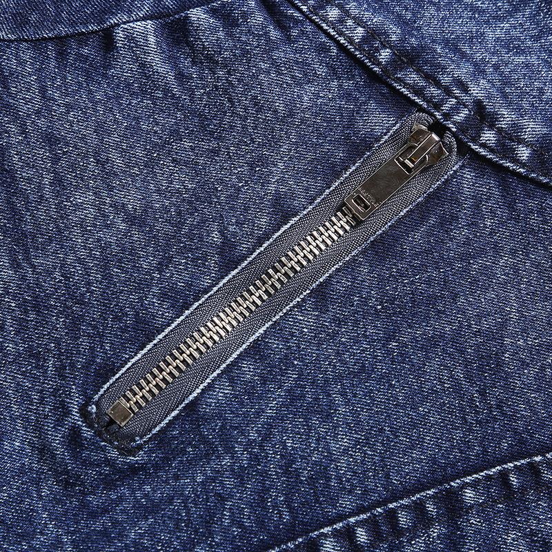 Mens Vintage Stand Collar Stretch Wash Denim Jacket 61904666M