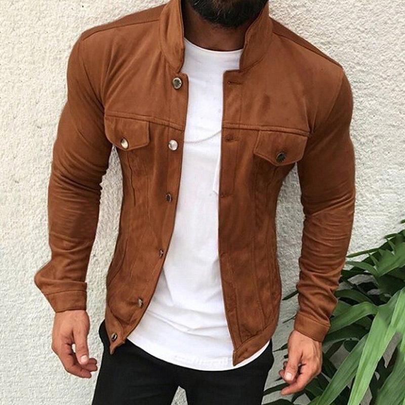 Mens Casual Slim Thin Cargo Pocket Jacket 18399451M