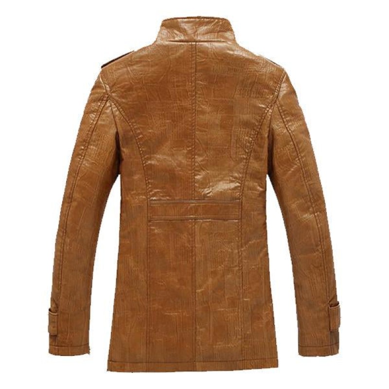 Mens Vintage Fleece Thick Leather Jacket 31212314M