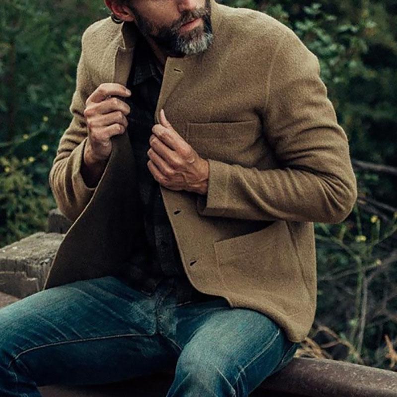 Mens Casual Single Breasted Pocket Jacket 19624453M