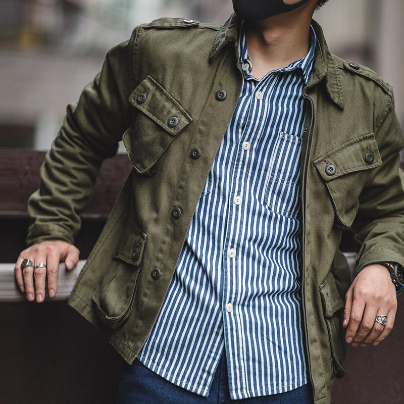 Mens Vintage Multi Pocket Biker Cargo Jacket 93075452Y