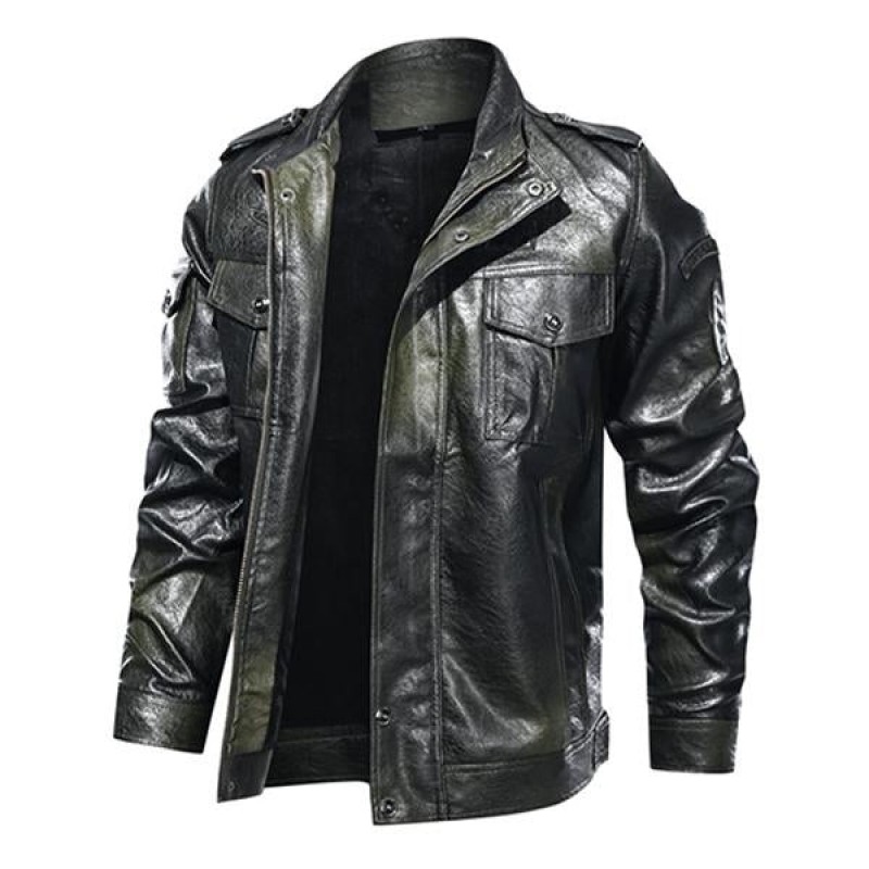 MENS CASUAL LEATHER JACKET 17511848M