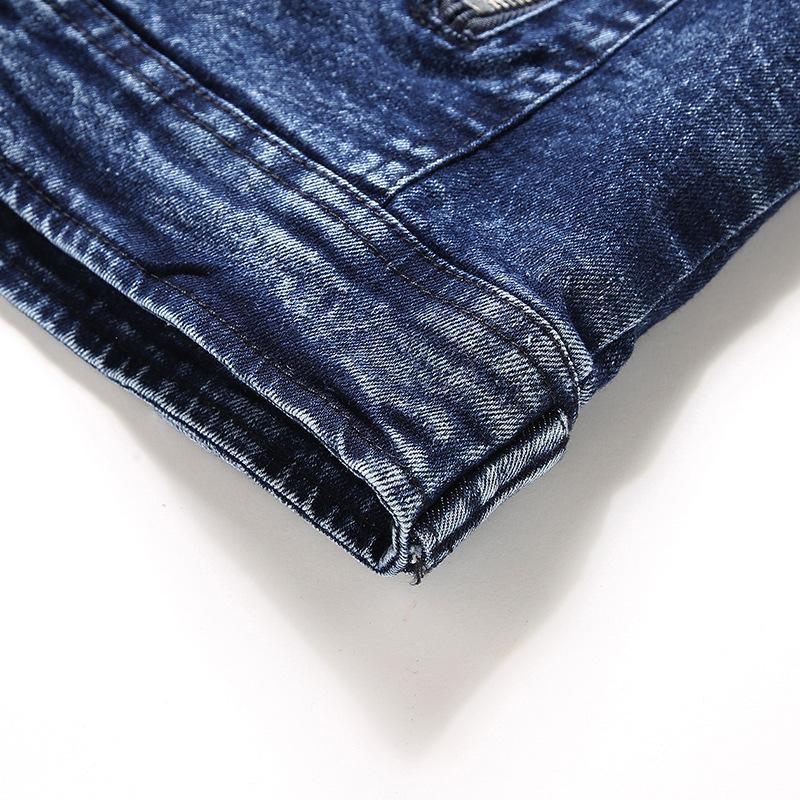 Mens Vintage Stand Collar Zipper Slim Denim Jacket 67794950M