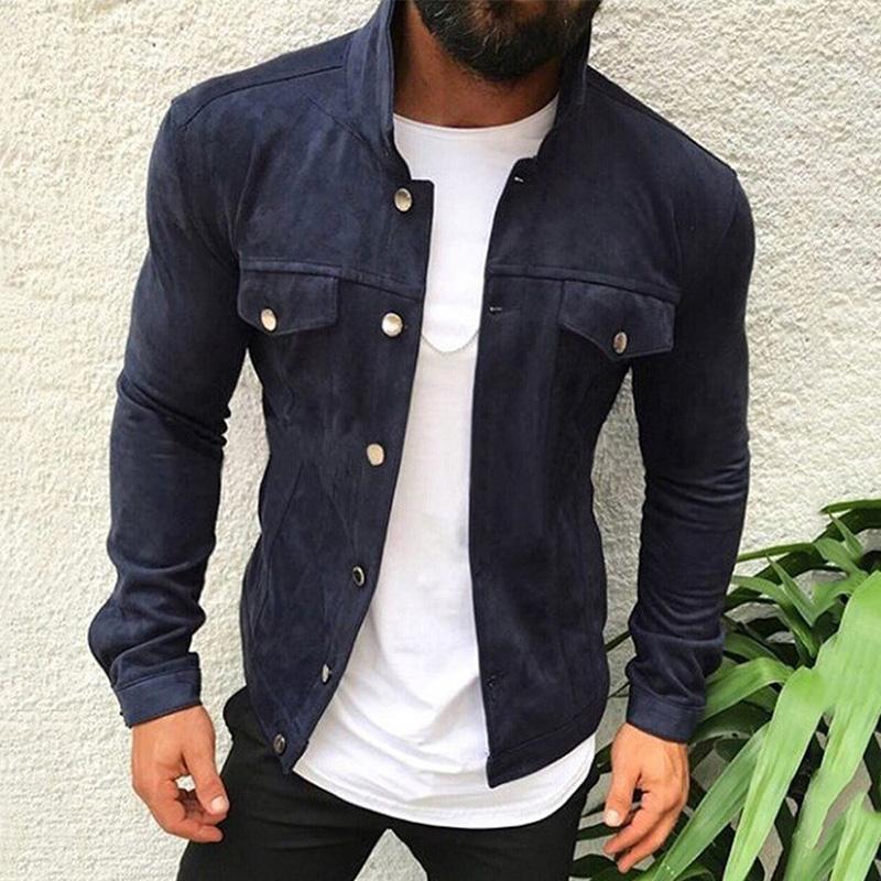 Mens Casual Slim Thin Cargo Pocket Jacket 18399451M