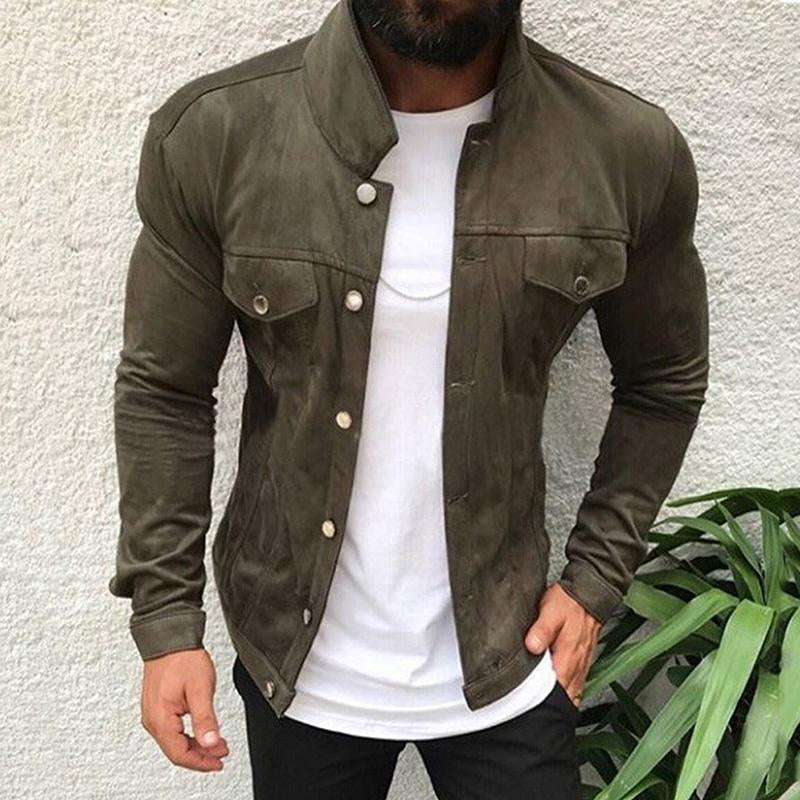 Mens Casual Slim Thin Cargo Pocket Jacket 18399451M