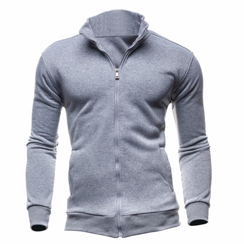Mens Zipper Stand Collar Sports Sweatshirt 84607646X