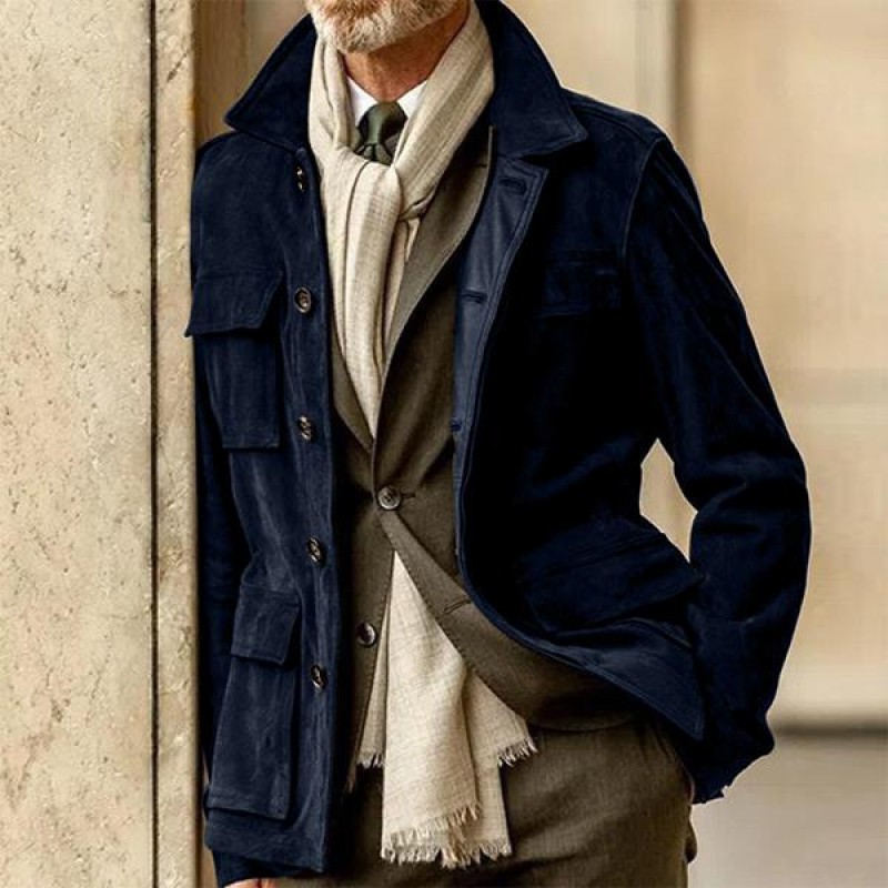 Mens Suede Big Pocket Jacket 33225019X