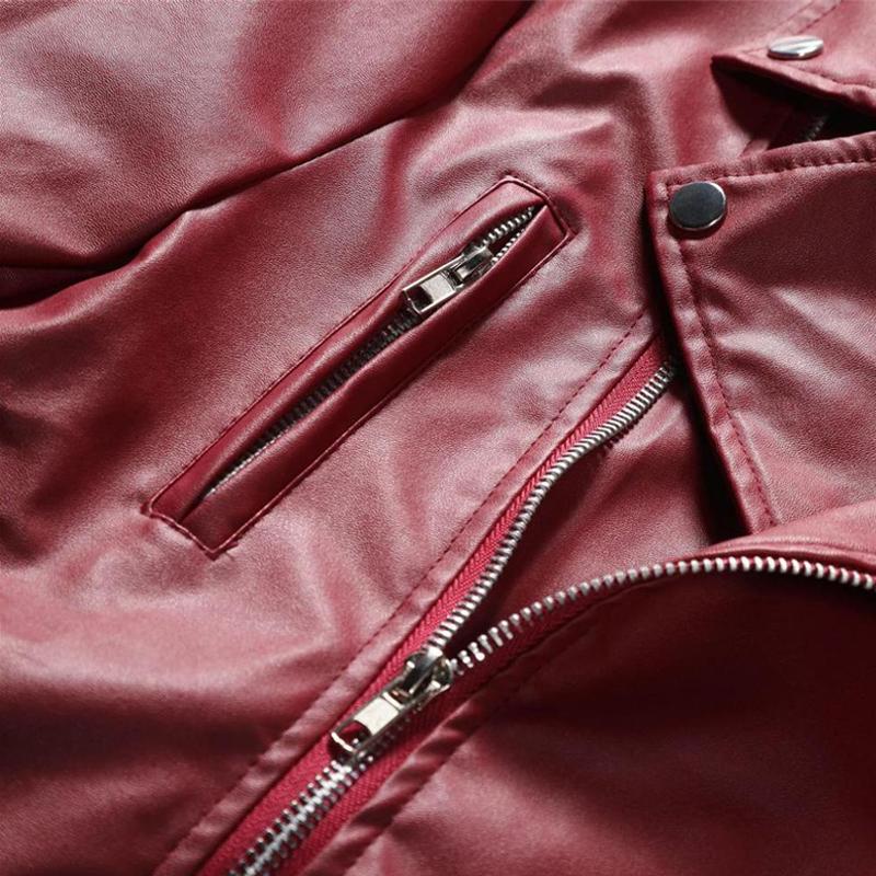 Mens Motorcycle Washed Leather Jacket with Stand Collar 59386233X