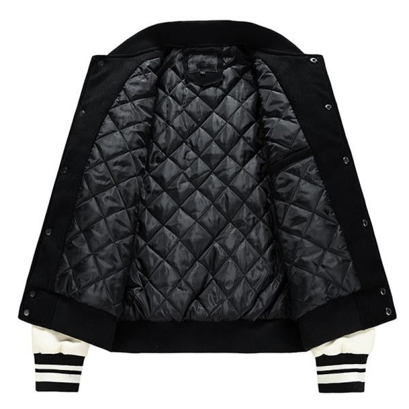 Mens Casual Slim Thin Cotton Wool Colorblock Baseball Jacket 39620548M