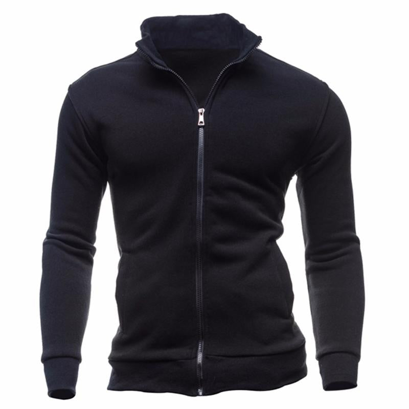 Mens Zipper Stand Collar Sports Sweatshirt 84607646X