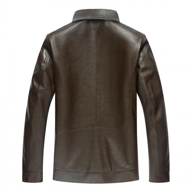 Mens Retro Lapel Pocket Leather Jacket 76955672Z