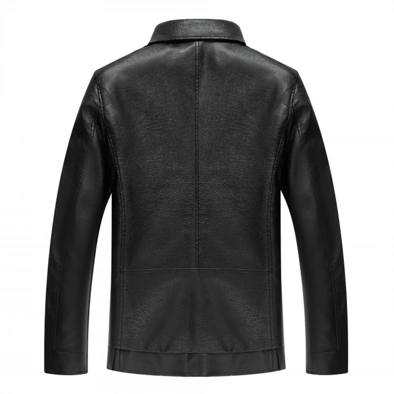 Mens Retro Lapel Pocket Leather Jacket 76955672Z