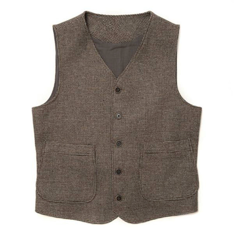 Mens Classic Vintage Tweed Vest 24297997M