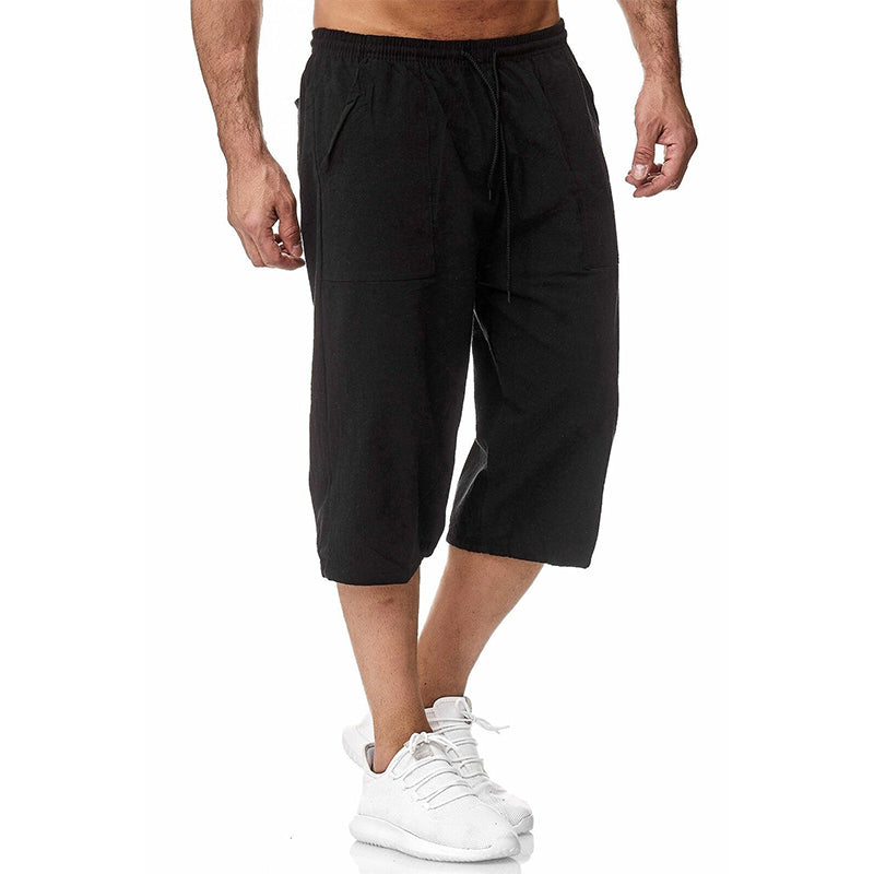 Mens Cotton Linen Casual Sports Shorts 30169548M