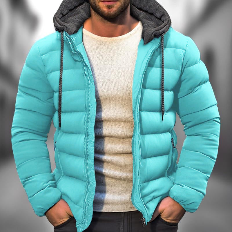 Mens Casual Hooded Long Sleeve Zipper Padded Jacket 03445570M