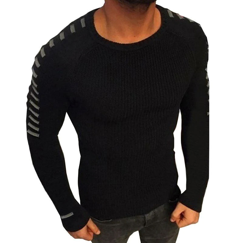 Mens Casual Round Neck Slim Fit Long Sleeve Knit Sweater 40529133M