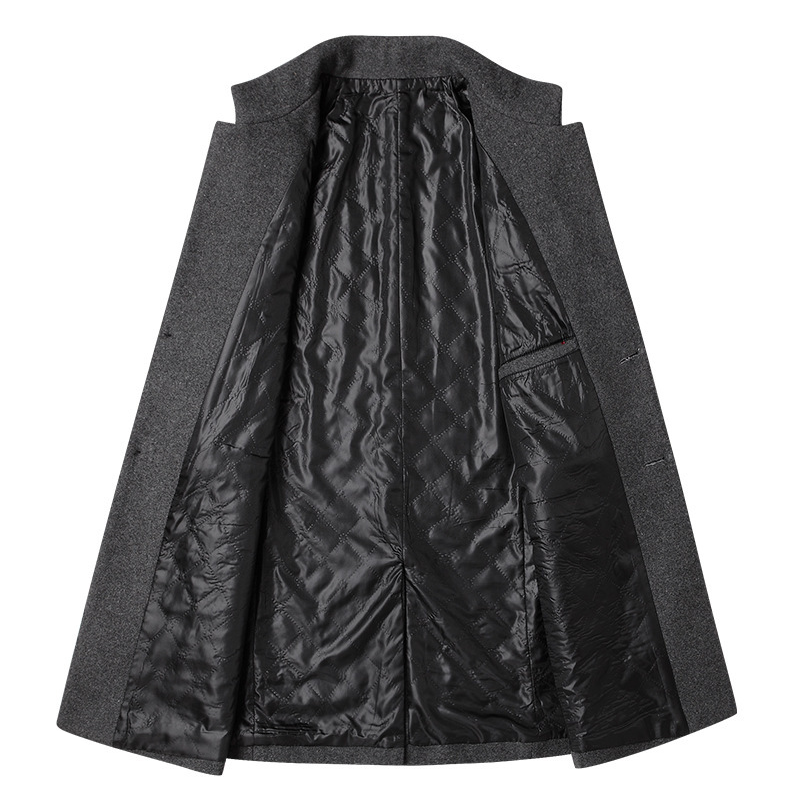 Mens Wool Single Breasted Thicked Coat 68229310Z