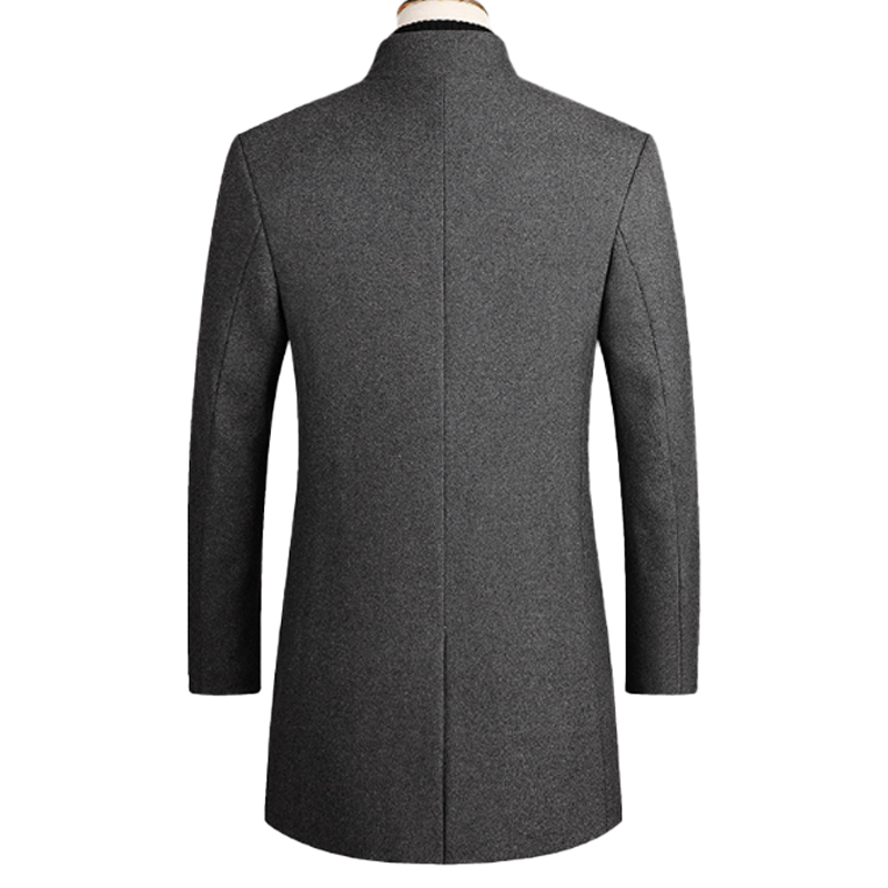 Mens Wool Single Breasted Thicked Coat 68229310Z