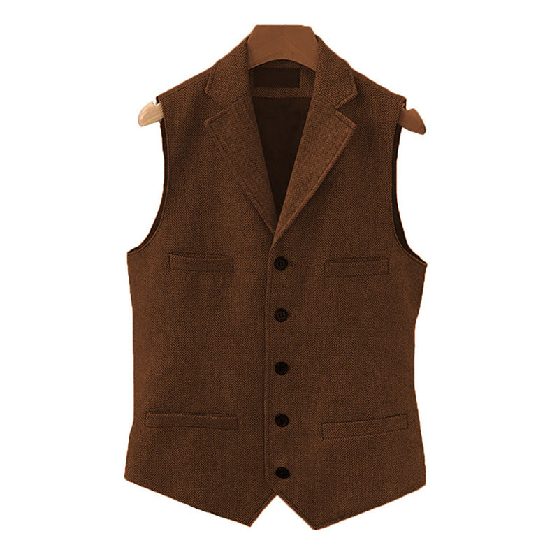 Mens Vintage Classic Lapel Single Breasted Suit Vest 15824060M
