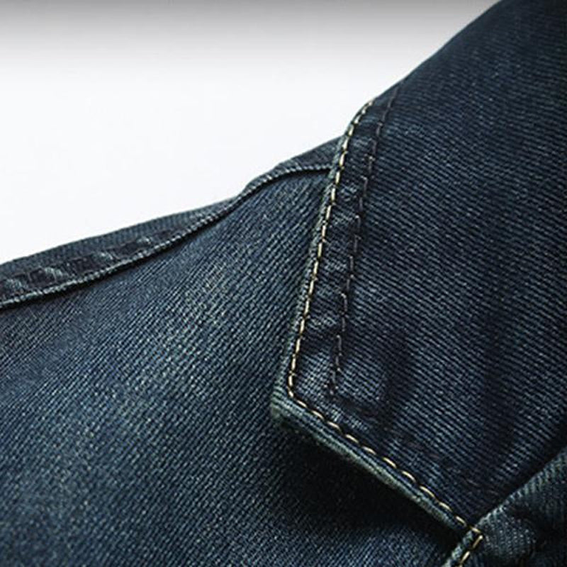 Mens Casual Lapel Denim Single Breasted Blazer 50972865M