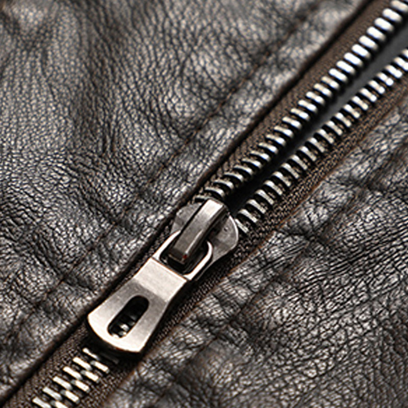 2023 MENS VINTAGE DOUBLE LAYER COLLAR LAPEL LEATHER VEST