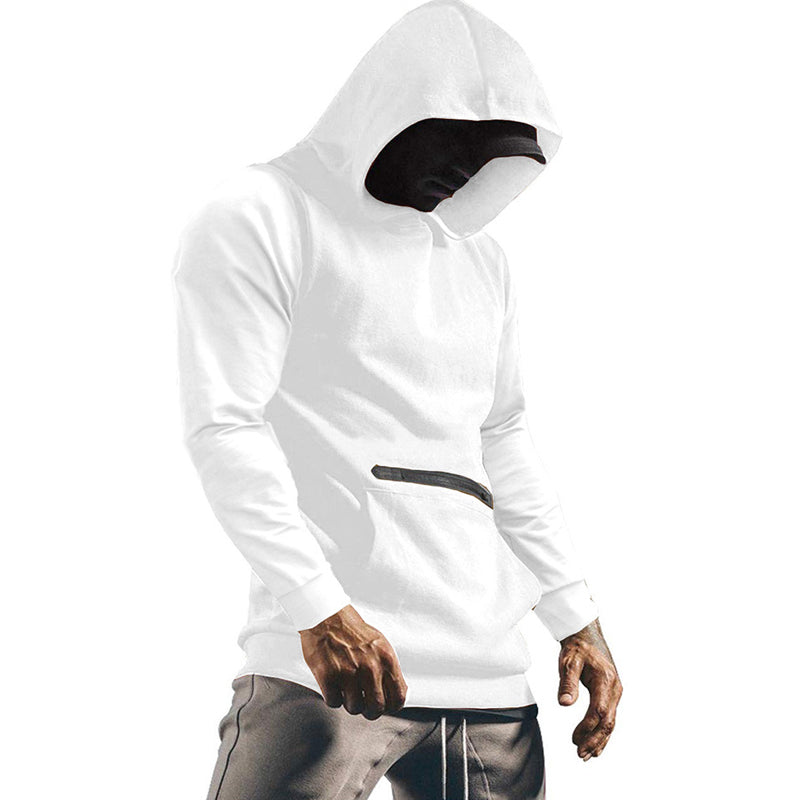 Mens Casual Solid Color Hooded Long Sleeve Sweatshirt 55739411Y