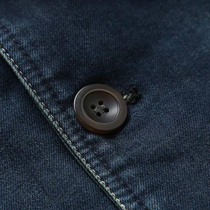 Mens Casual Lapel Denim Single Breasted Blazer 50972865M