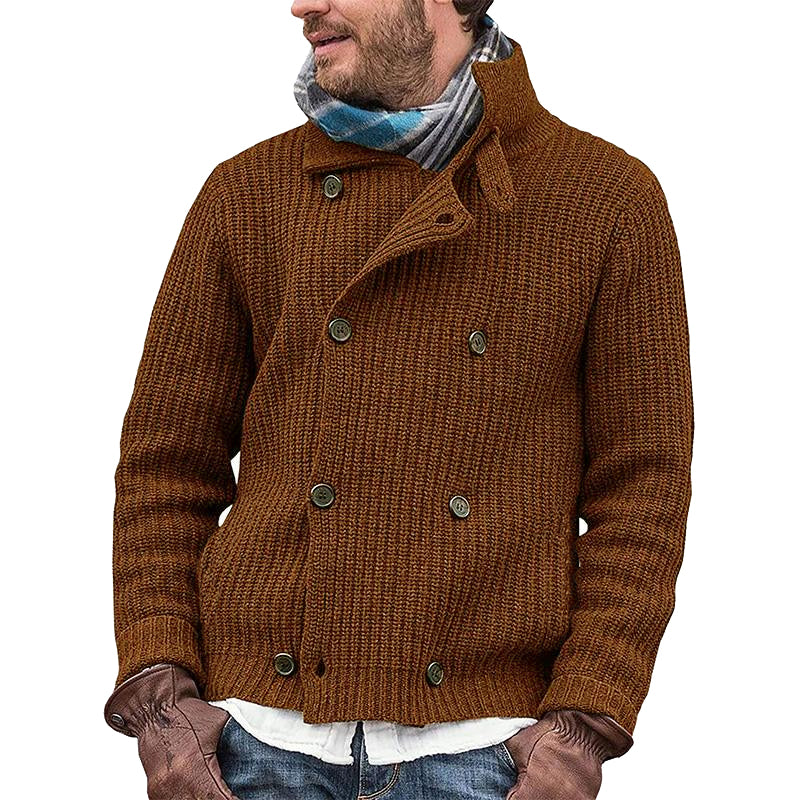 Mens Solid Color Button Knit Jacket 60091809X