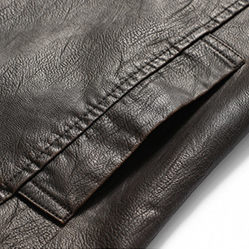 2023 MENS VINTAGE DOUBLE LAYER COLLAR LAPEL LEATHER VEST