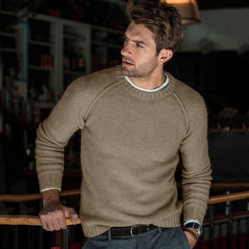 Mens Solid Color Crew Neck Knit Pullover Sweater 85798282X