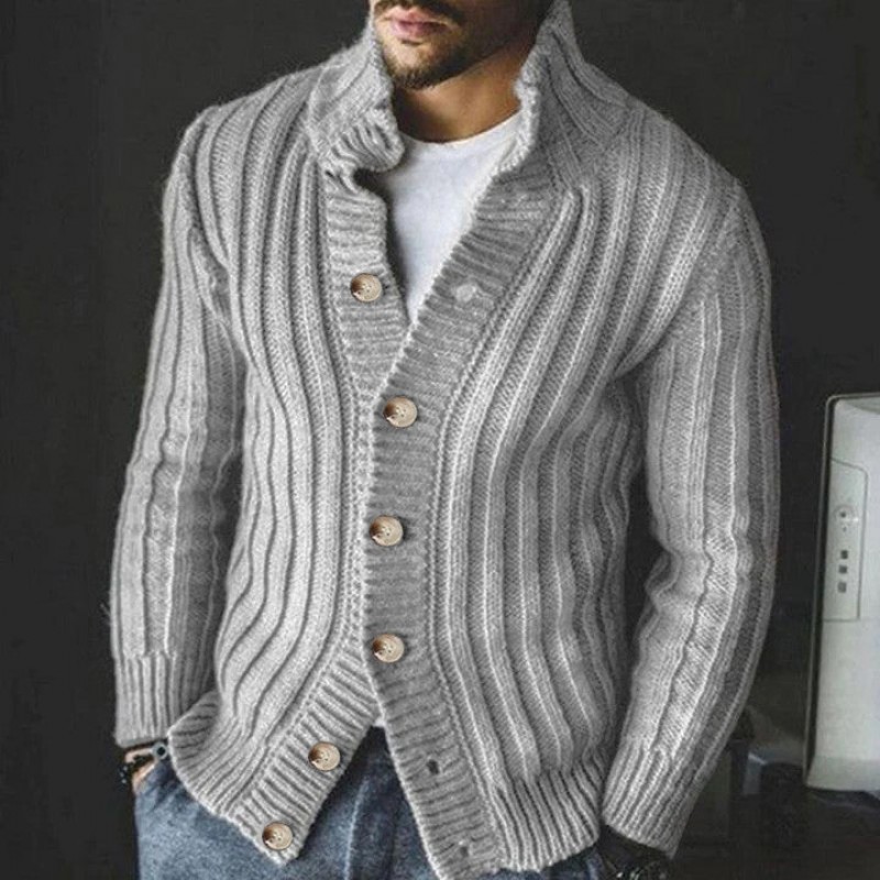 Mens Single Breasted Knit Sweater Jacket 76846515X