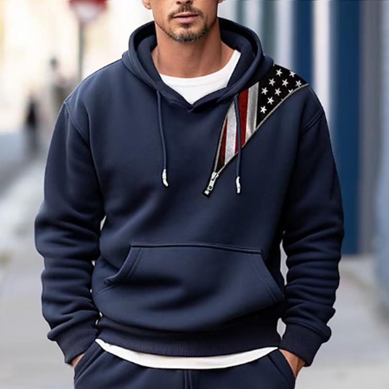Mens Casual Flag Print Hoodie 33250049Y