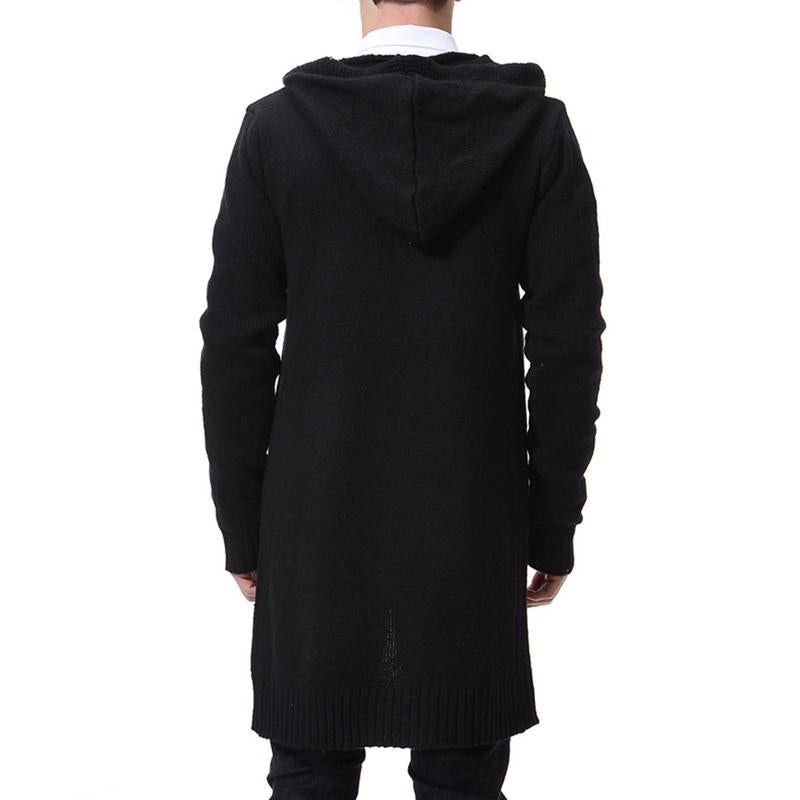 Mens Casual Mixed Color Hooded Sweater Cardigan 63683479Y