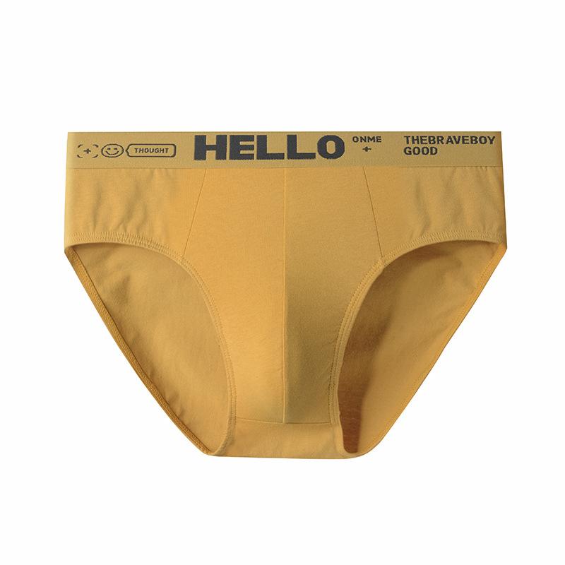 Mens Casual Cotton Breathable Comfort Letter Briefs 4 Packs 29670925M