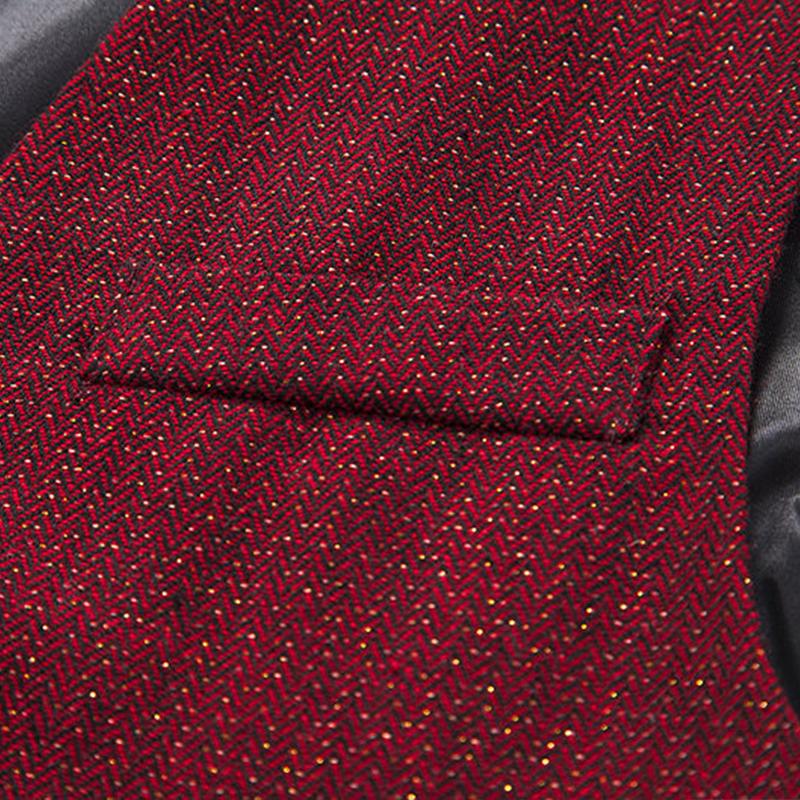 Mens Vintage V-Neck Single-Breasted Suit Vest (Shirt and Tie Excluded) 83234646M