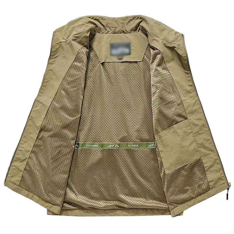 Mens Casual Thin Multi-pocket Loose Quick-Drying Vest 71093627M