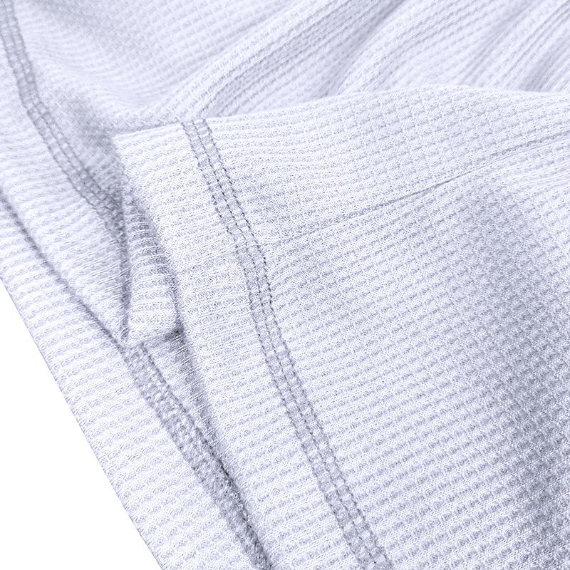 Mens Long Sleeve Outdoor Double Collar Waffle Crewneck Henley 48148003X