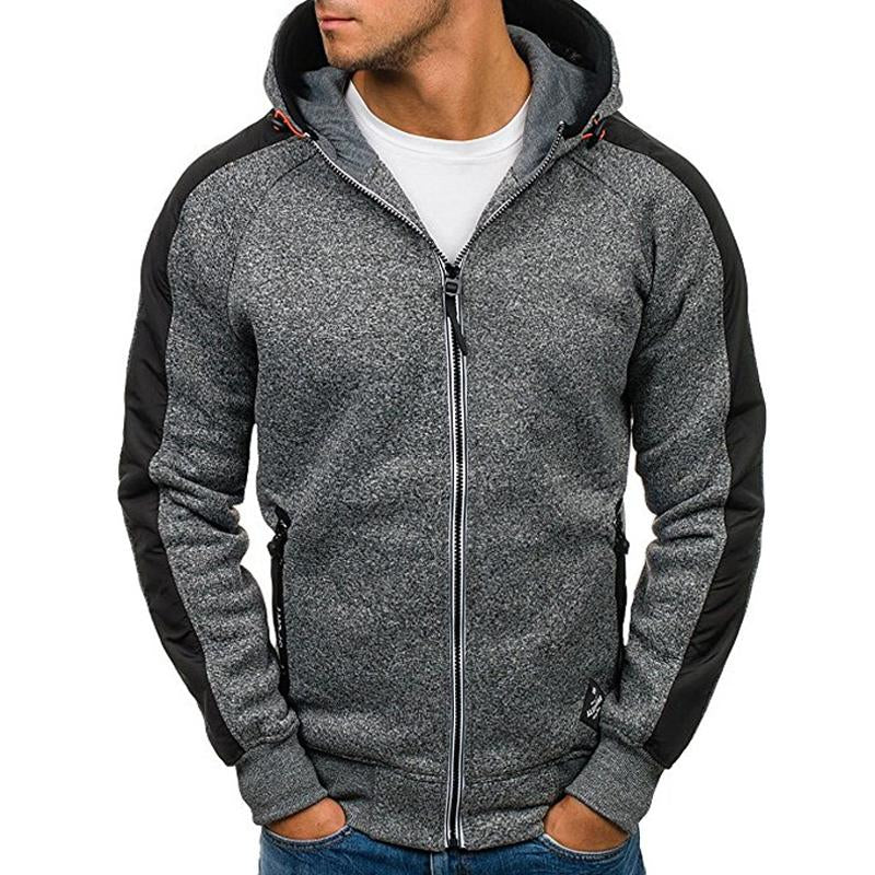 Mens Casual Colorblock Raglan Sleeve Hooded Sweatshirt Jacket 91354198Y