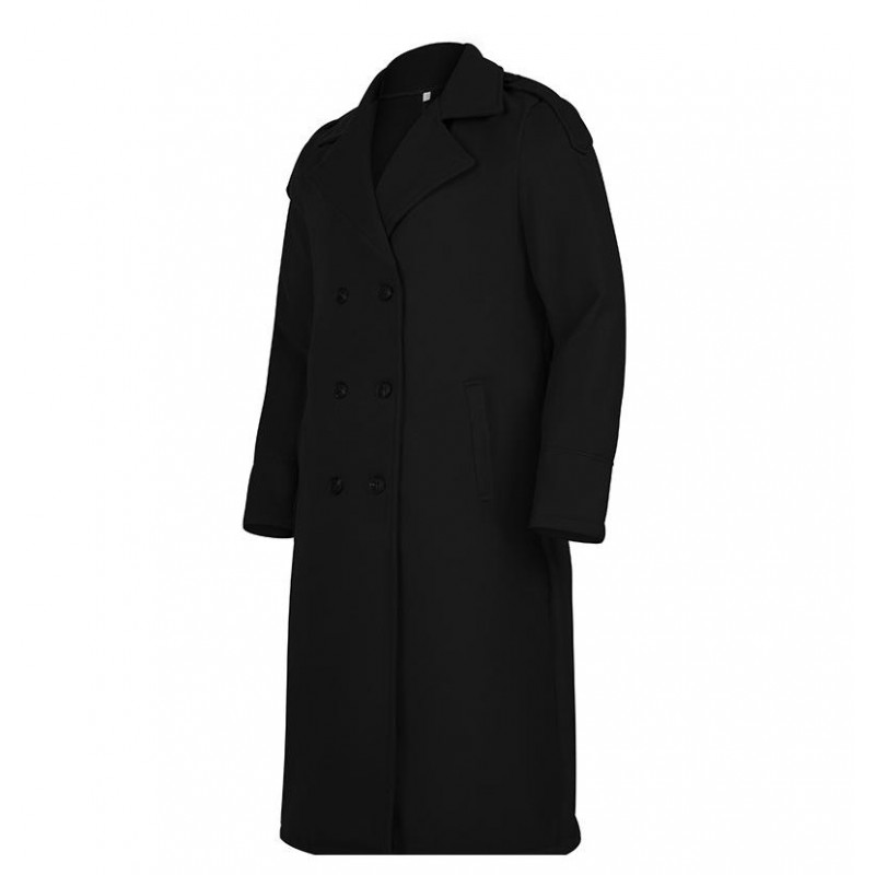 Mens Turn-down Collar Double Breasted Solid Long Coat 63857145Z