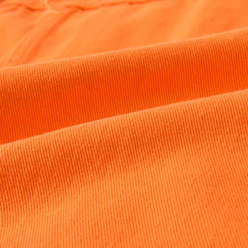 Mens Fashion Orange Loose Lapel Single Breasted Denim Jacket 72355242M