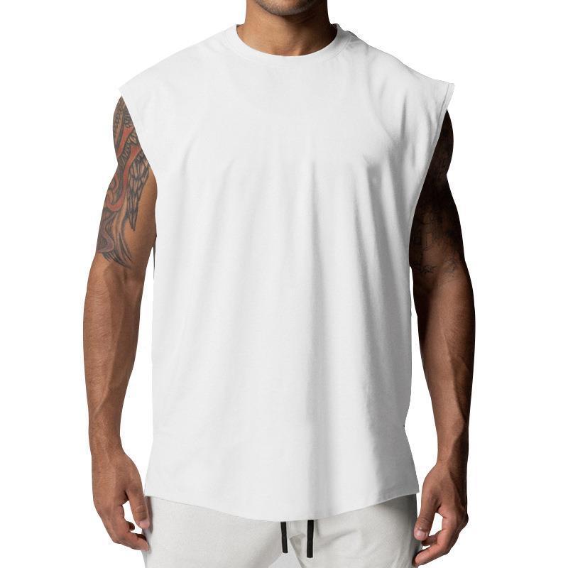 Mens Solid Loose Sleeveless Sports Fitness Tank Top 03482386Z