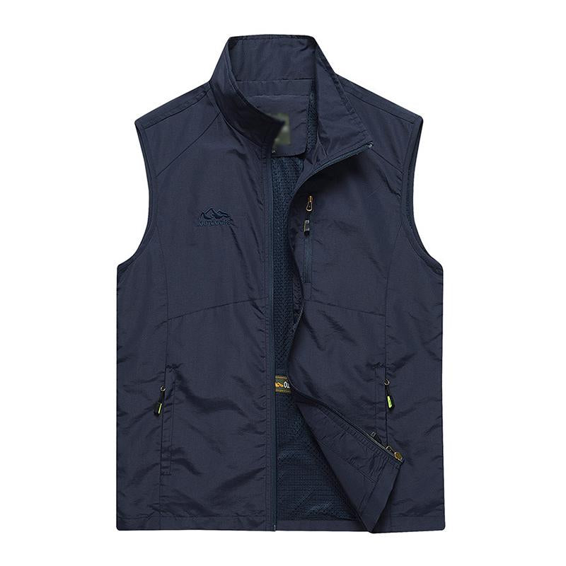 Mens Casual Stand Collar Breathable Quick-Drying Outdoor Vest 22108360M