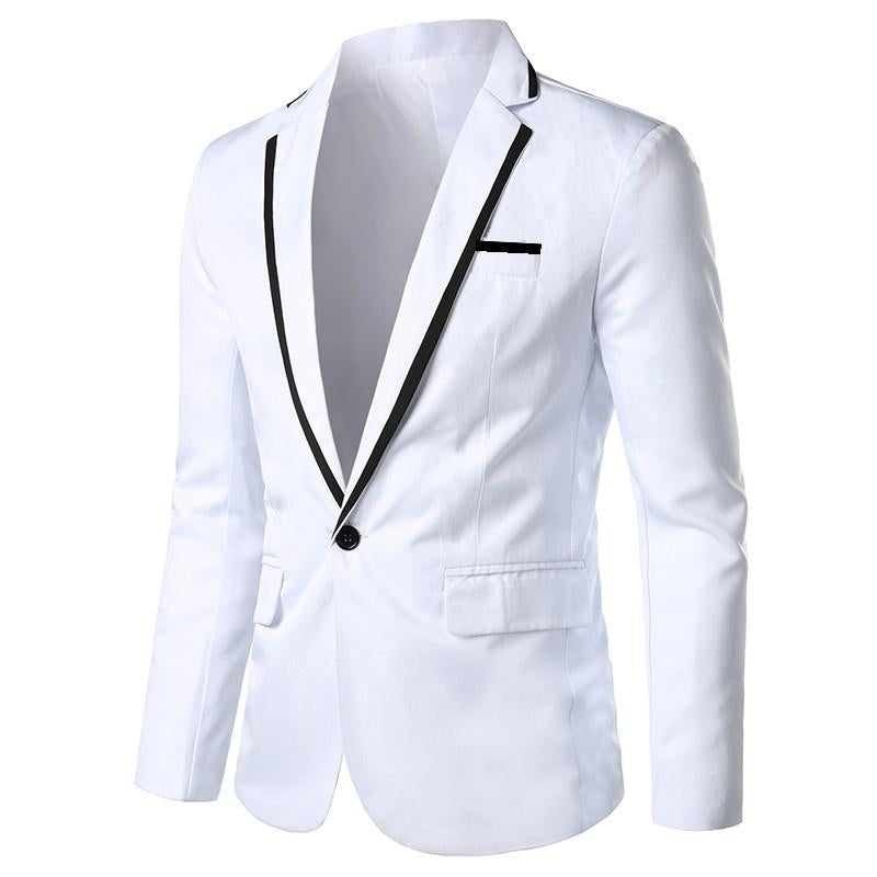 Mens Casual Solid Color Color Block Lapel Long Sleeve Blazer 10933940Y