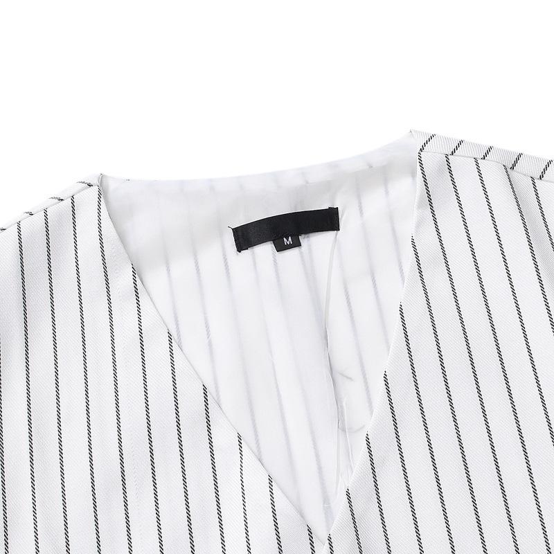 Mens Vintage Striped Single Breasted Suit Vest 87261444Y