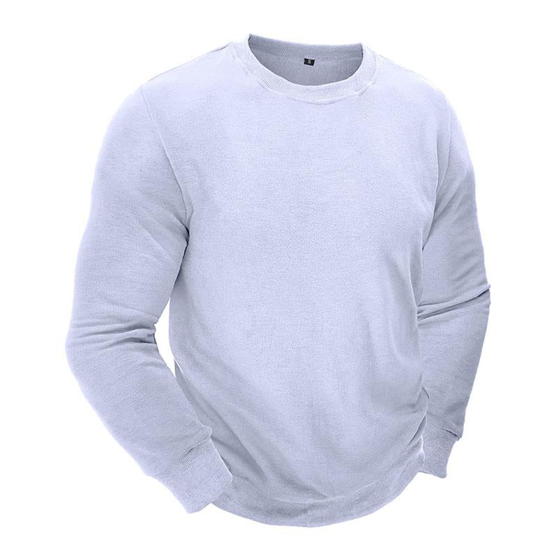 Mens Casual Outdoor Round Neck Fleece Warm Long-Sleeved Sweatshirt 55766743M