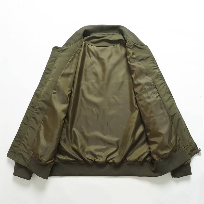 Mens Solid Color Stand Collar Zipper Loose Jacket 22468311X