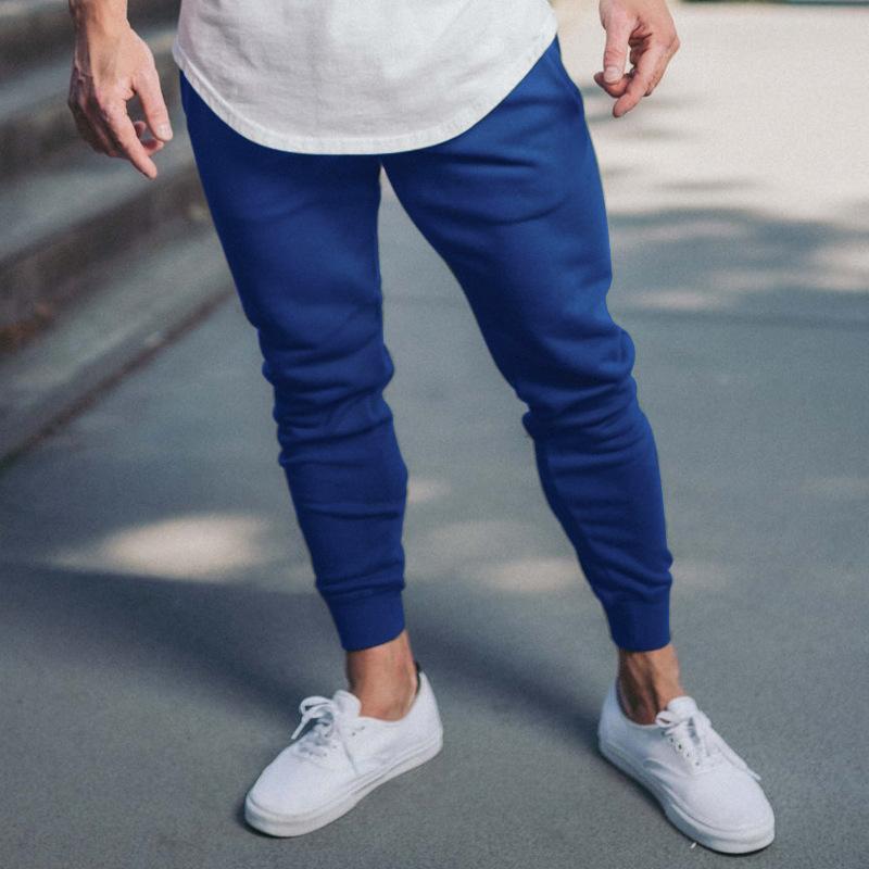 Mens Casual Solid Color Elastic Waist Sports Pants 44421140M